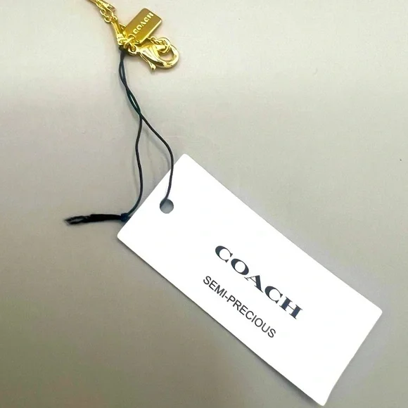 COACH Gold-Tone Charm Pendant Necklace with Cherry, Faux Pearl & Tiger Eye Heart